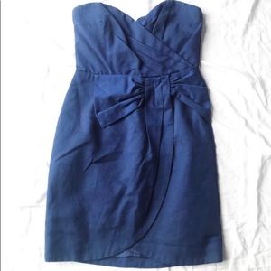 H&M Navy Blue Strapless Dress w/ Bow Detail Size 6